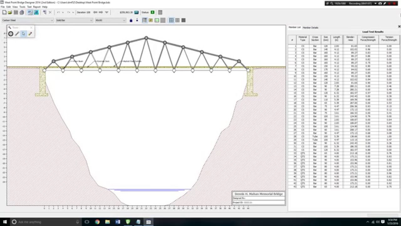 West point bridge designer software